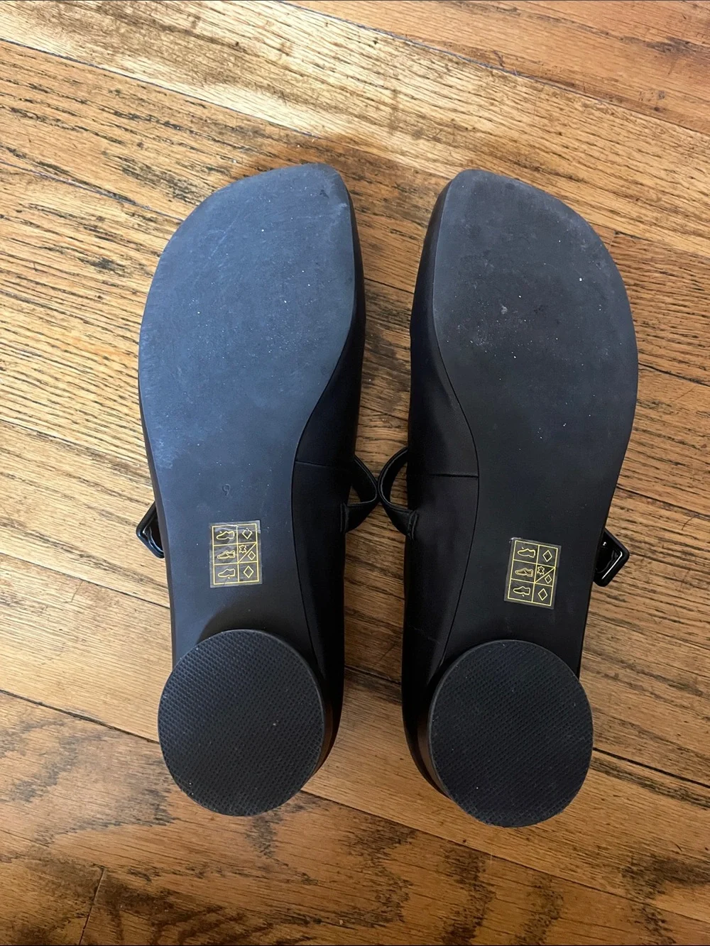 Black Mary Jane Ballet Flats with Strap